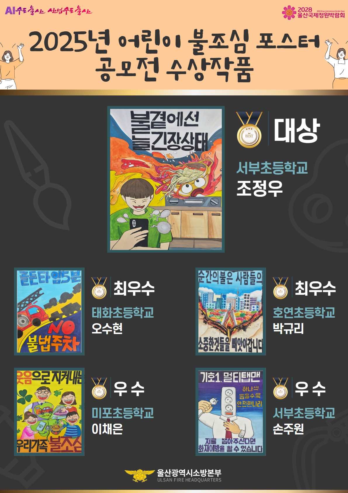 2025년 어린이 불조심 포스터 공모전 수상작 이미지 1